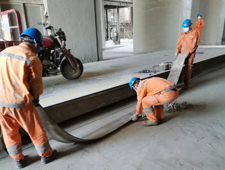 水泥制成車間地磅改造現(xiàn)場